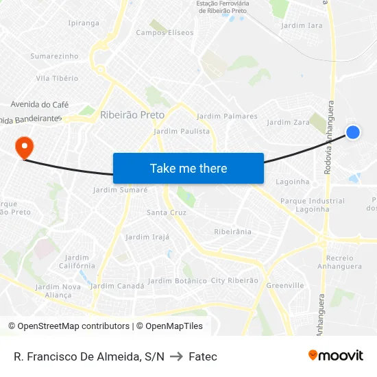 R.  Francisco De Almeida, S/N to Fatec map