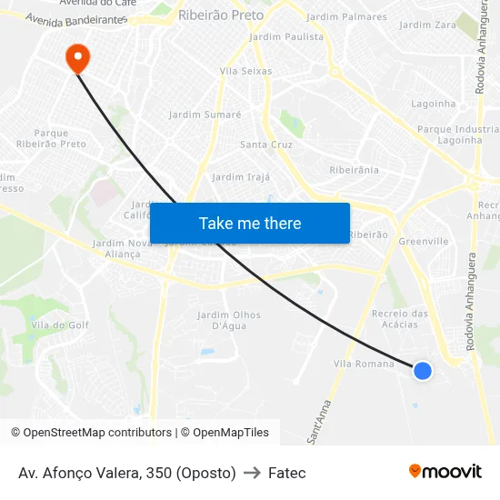 Av. Afonço Valera, 350 (Oposto) to Fatec map