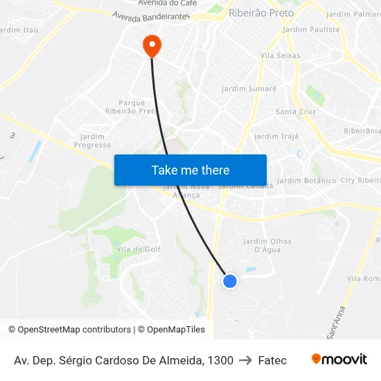 Av. Dep. Sérgio Cardoso De Almeida, 1300 to Fatec map