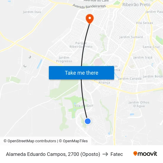 Alameda Eduardo Campos, 2700 (Oposto) to Fatec map