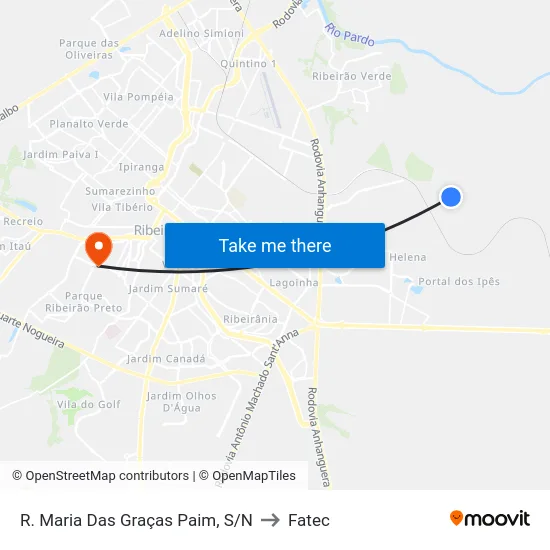 R. Maria Das Graças Paim, S/N to Fatec map