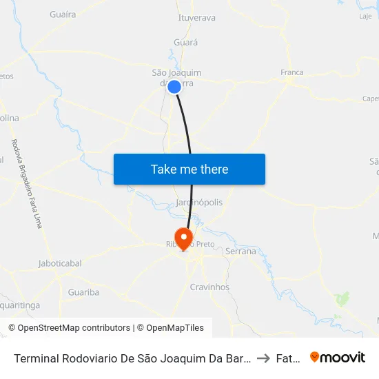 Terminal Rodoviario De São Joaquim Da Barra to Fatec map