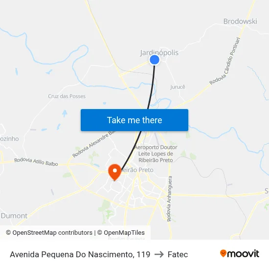 Avenida Pequena Do Nascimento, 119 to Fatec map