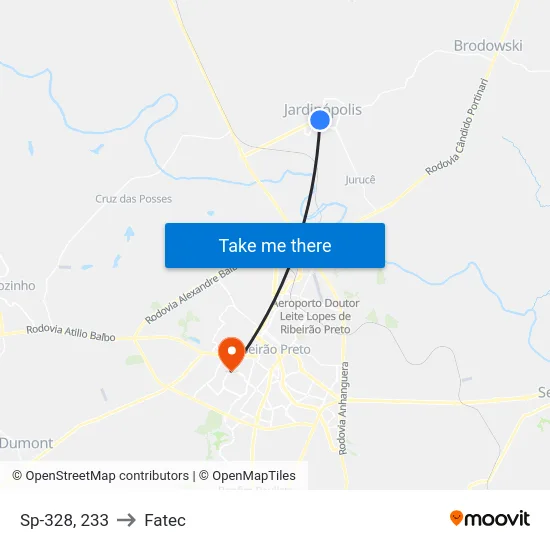 Sp-328, 233 to Fatec map