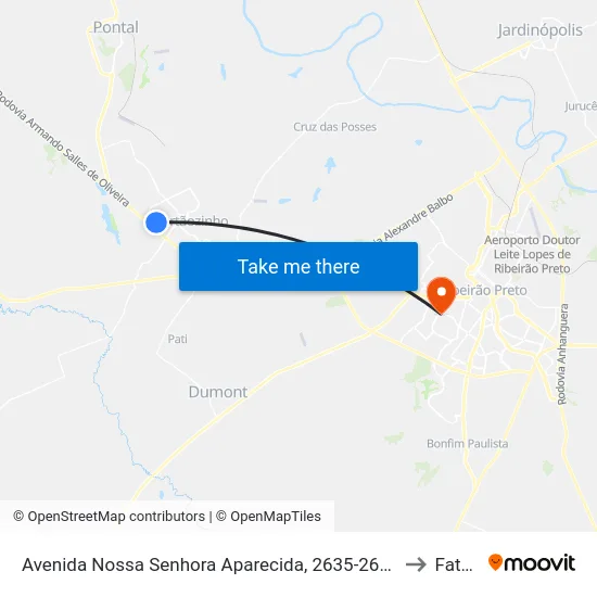 Avenida Nossa Senhora Aparecida, 2635-2685 to Fatec map