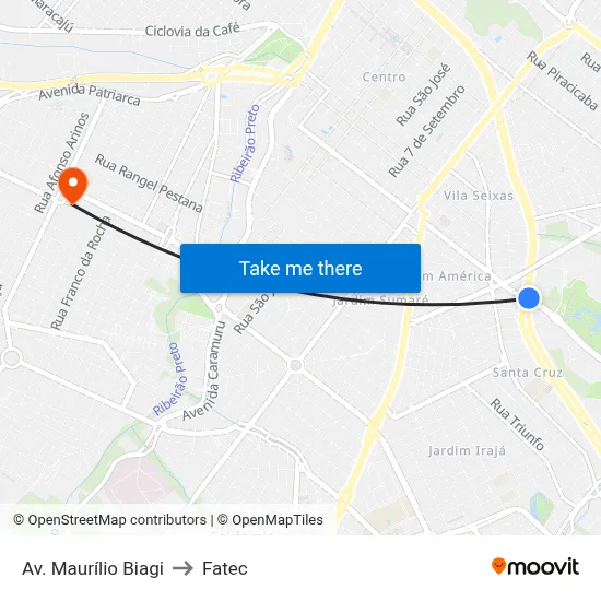 Av. Maurílio Biagi to Fatec map
