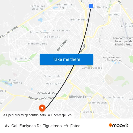 Av. Gal. Euclydes De Figueiredo to Fatec map