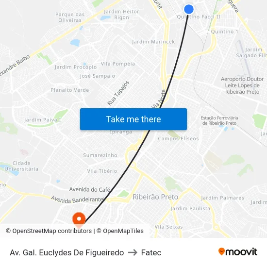 Av. Gal. Euclydes De Figueiredo to Fatec map