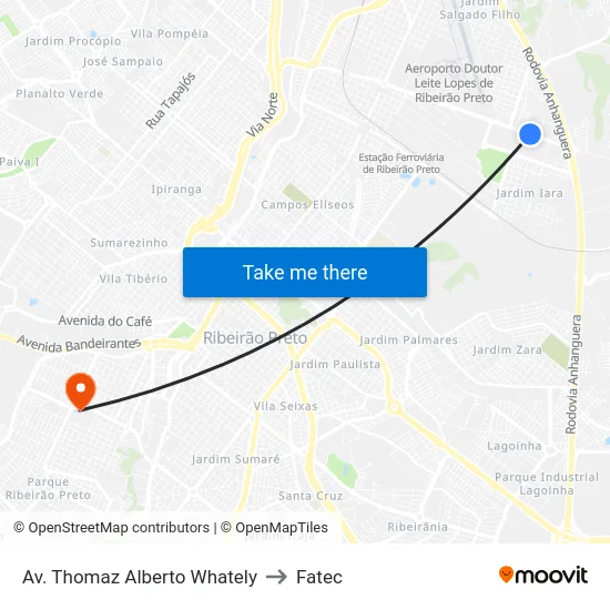 Av. Thomaz Alberto Whately to Fatec map