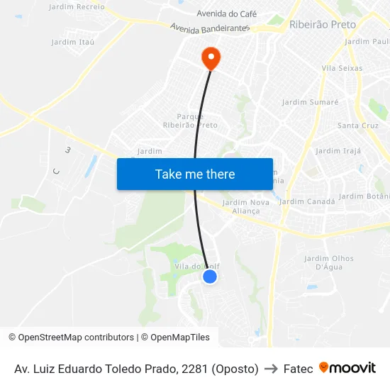 Av. Luiz Eduardo Toledo Prado, 2281 (Oposto) to Fatec map