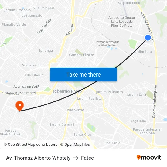 Av. Thomaz Alberto Whately to Fatec map