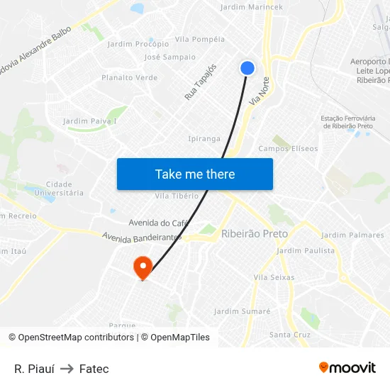 R. Piauí to Fatec map