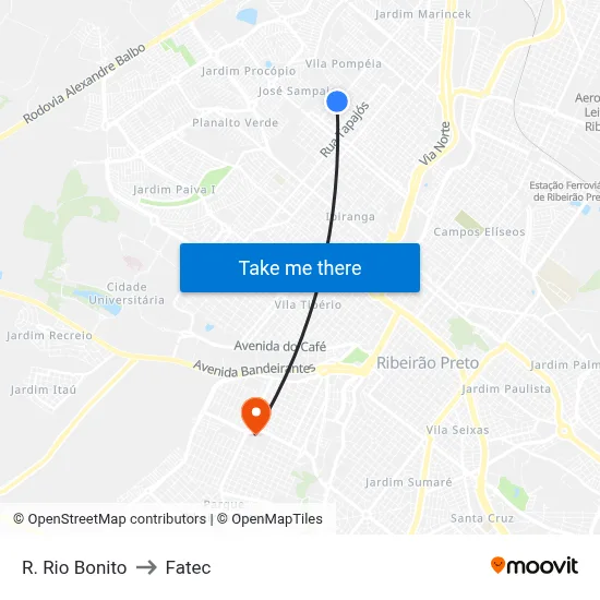 R. Rio Bonito to Fatec map