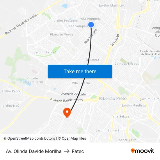Av. Olinda Davide Morilha to Fatec map