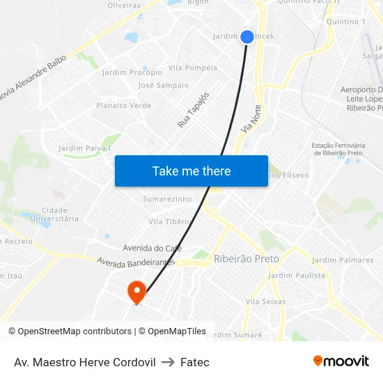 Av. Maestro Herve Cordovil to Fatec map