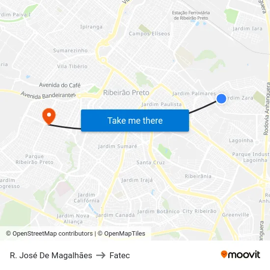 R. José De Magalhães to Fatec map