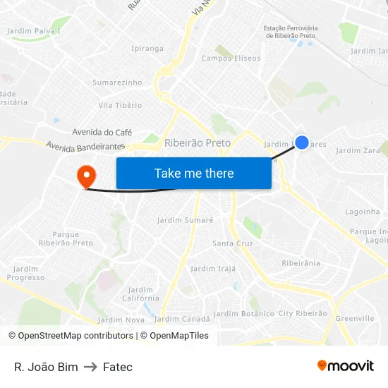 R. João Bim to Fatec map