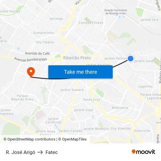 R. José Arigó to Fatec map