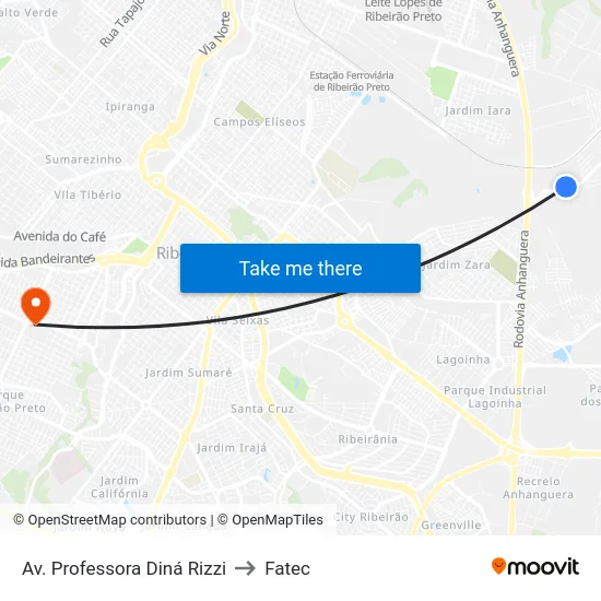Av. Professora Diná Rizzi to Fatec map