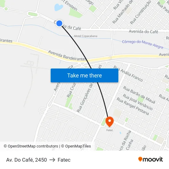 Av. Do Café, 2450 to Fatec map
