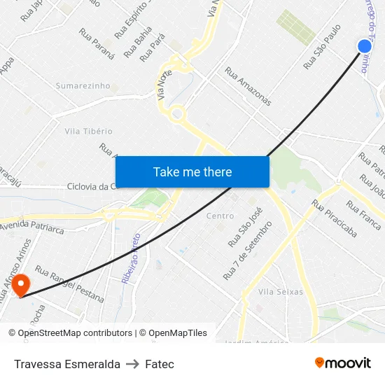 Travessa  Esmeralda to Fatec map
