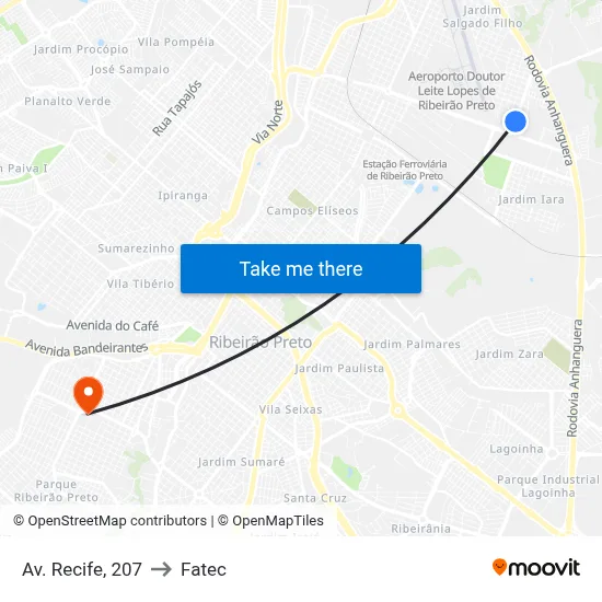 Av. Recife, 207 to Fatec map