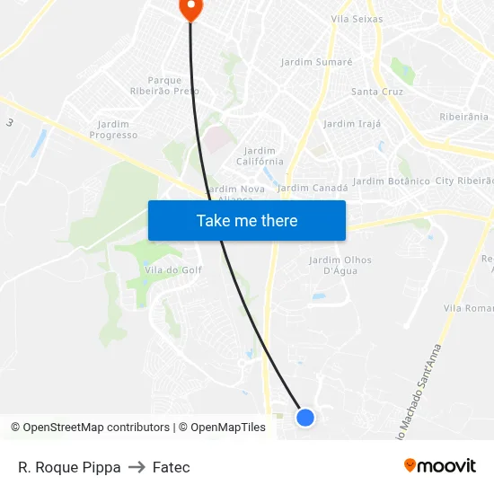 R. Roque Pippa to Fatec map