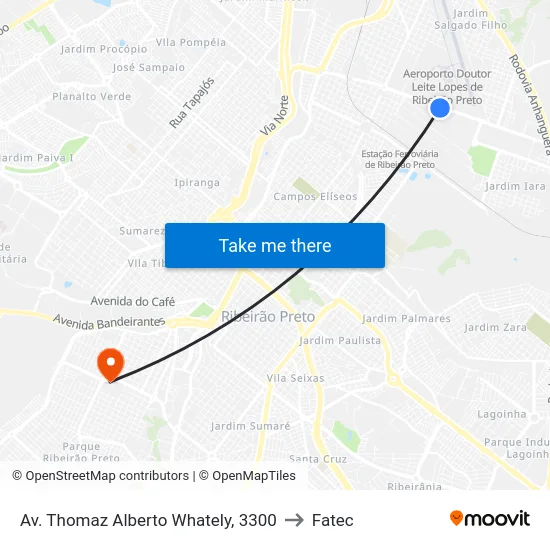 Av. Thomaz Alberto Whately, 3300 to Fatec map