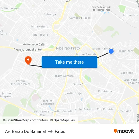 Av. Barão Do Bananal to Fatec map