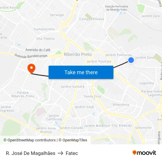 R. José De Magalhães to Fatec map