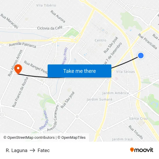 R. Laguna to Fatec map