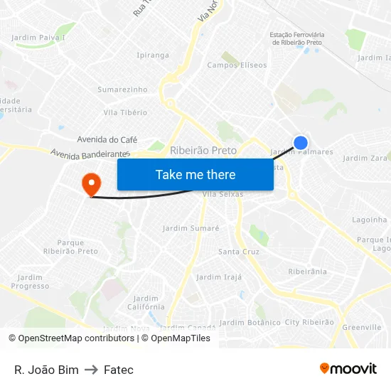 R. João Bim to Fatec map
