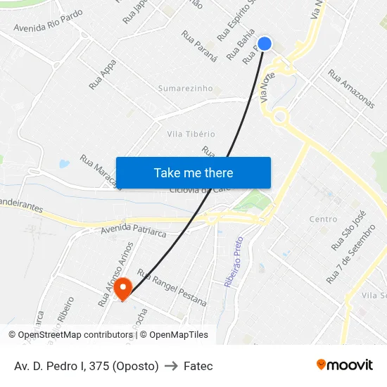 Av. D. Pedro I, 375 (Oposto) to Fatec map