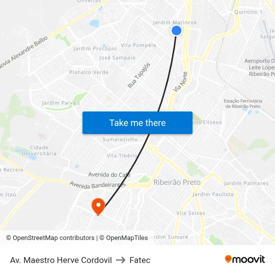 Av. Maestro Herve Cordovil to Fatec map