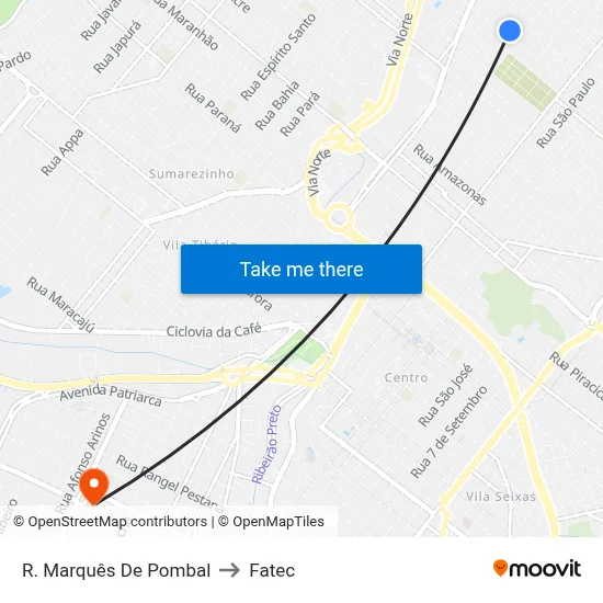 R. Marquês De Pombal to Fatec map