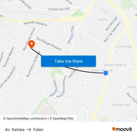 Av. Itatiaia to Fatec map