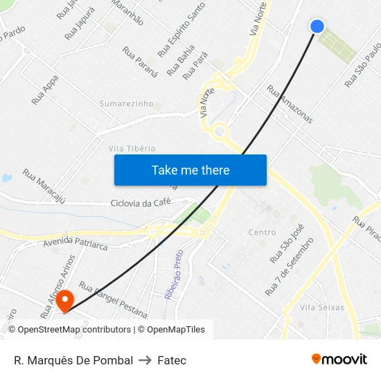R. Marquês De Pombal to Fatec map