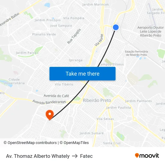 Av. Thomaz Alberto Whately to Fatec map
