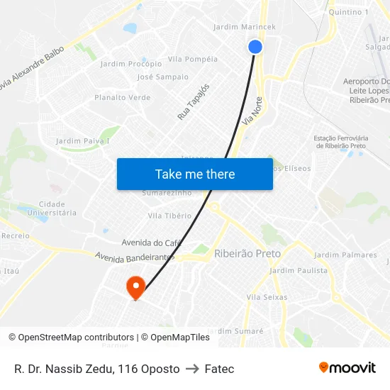 R. Dr. Nassib Zedu, 116 Oposto to Fatec map