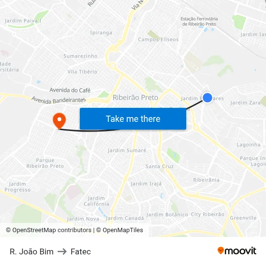 R. João Bim to Fatec map