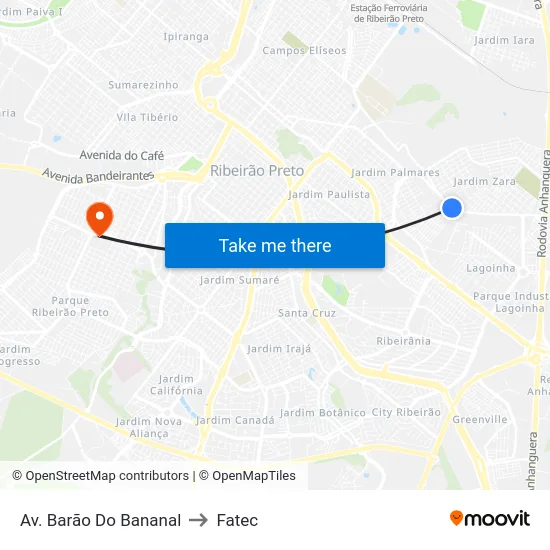 Av. Barão Do Bananal to Fatec map
