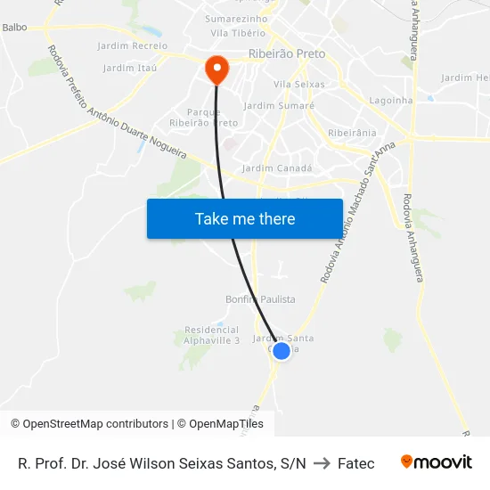 R. Prof. Dr. José  Wilson Seixas Santos, S/N to Fatec map