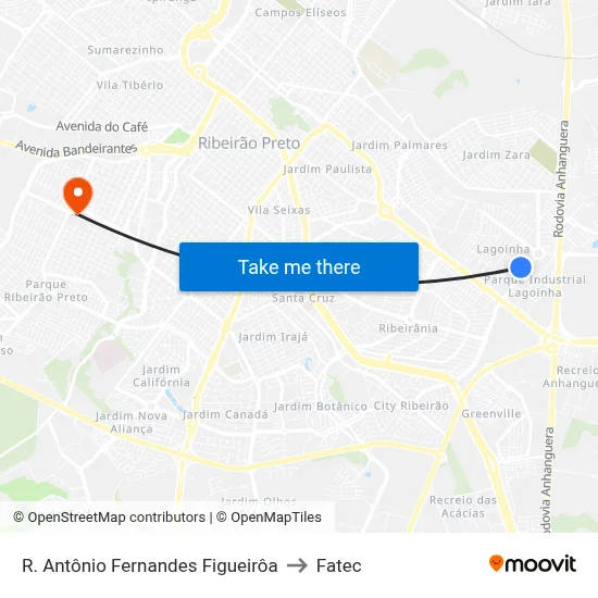 R. Antônio Fernandes Figueirôa to Fatec map