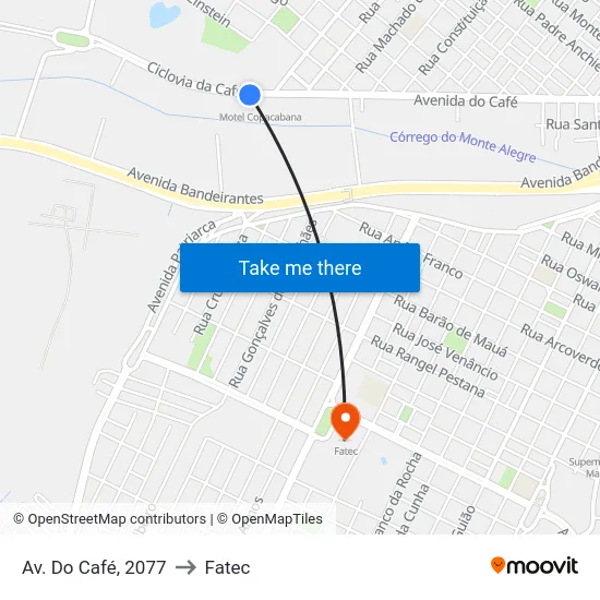 Av. Do Café, 2077 to Fatec map