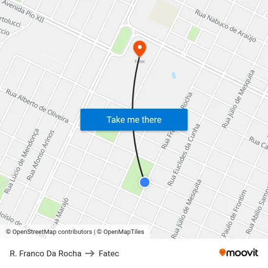 R. Franco Da Rocha to Fatec map