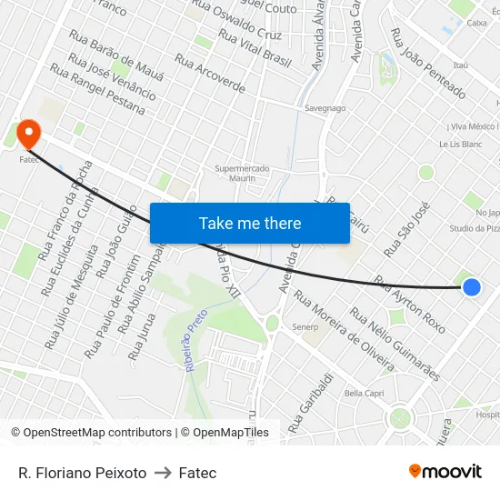 R. Floriano Peixoto to Fatec map
