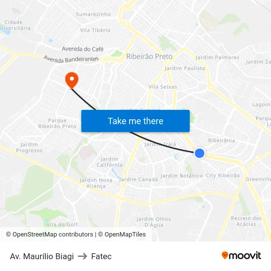 Av. Maurílio Biagi to Fatec map