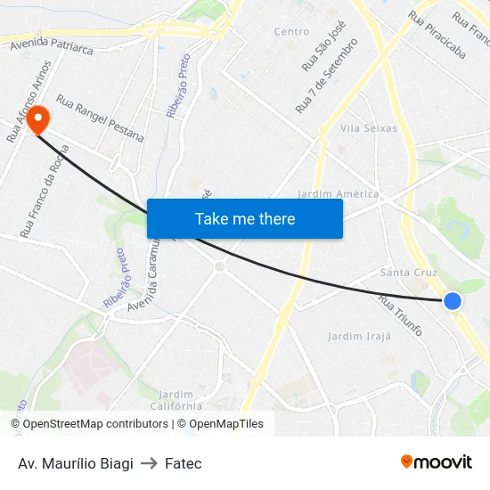 Av. Maurílio Biagi to Fatec map