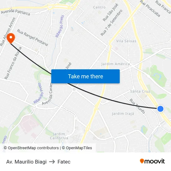Av. Maurílio Biagi to Fatec map