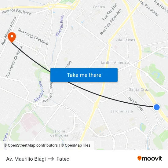 Av. Maurílio Biagi to Fatec map